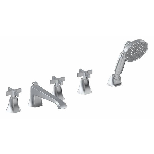 Graff G-6853-C15B-BNi Finezza DUE Roman Tub Set w/Handshower w/Cross Handle (Rough & Trim) , Brushed Nickel