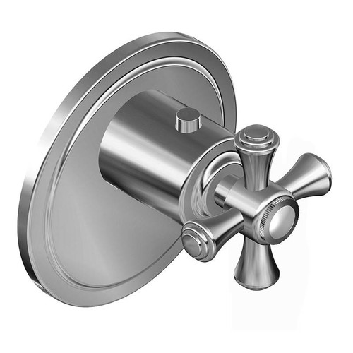 Graff G-8031-C3E-AU-T M-Series Transitional Thermostatic Trim Plate with Cross Handle, 24K Gold Plated