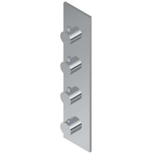 Graff G-8059-RH0-PN-T M-Series Square 4-Hole Trim Plate with Round Handles (Vertical Installation), Polished Nickel