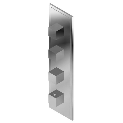 Graff G-8083-SH0-PN-T M-Series Transitional Square 4-Hole Trim Plate with Square Handles (Vertical Orientation), Polished Nickel
