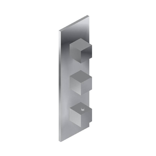 Graff G-8057-SH0-PN-T M-Series Square Thermostatic 3-Hole Trim Plate and Handle (Trim Only) , Polished Nickel