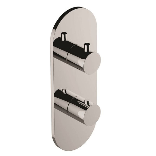 Graff G-8047-RH0-PN-T M-Series Round Thermostatic 2-Hole Trim Plate and Handle (Trim Only) , Polished Nickel