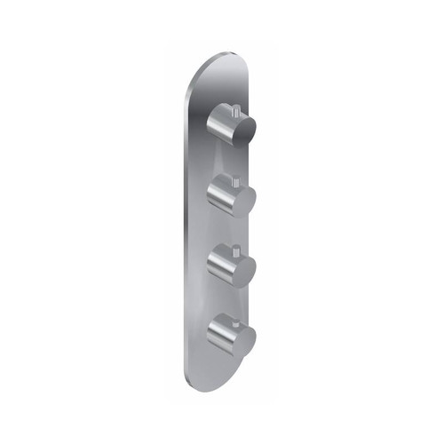 Graff G-8058-RH0-WT-T M-Series Round Thermostatic 4-Hole Trim Plate and Handle (Trim Only) , Architectural White