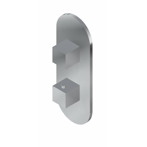 Graff G-8047-SH0-OB-T M-Series Round 2-Hole Trim Plate with Square Handles (Vertical Installation), Olive Bronze