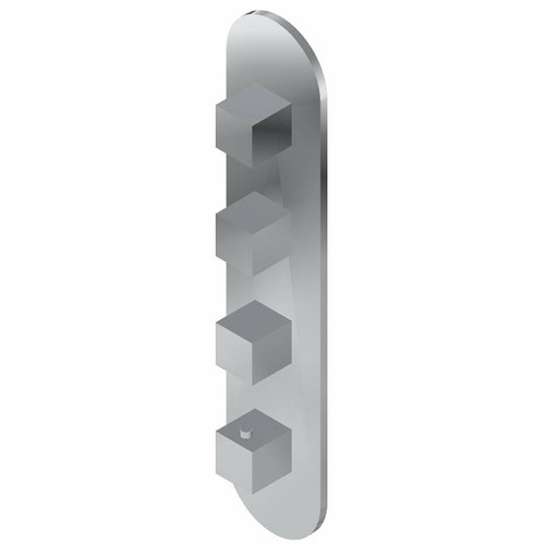 Graff G-8058-SH0-PC-T M-Series Round 4-Hole Trim Plate with Square Handles (Vertical Installation), Polished Chrome