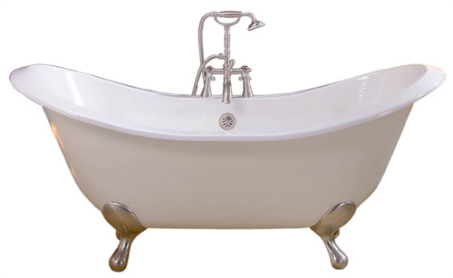Cheviot 2148-BC-0-CH REGENCY Cast Iron Bathtub, Biscuit Interior, Custom Colour Exterior, Chrome Feet Tub