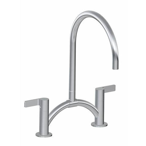 Graff G-4890-LM46B-BNi Contemporary Bridge Kitchen Faucet, Brushed Nickel