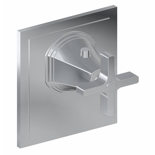 Graff G-8044-C15E-UB-T M-Series Finezza UNO Thermostatic Trim Plate with Cross Handle, Unfinished Brass