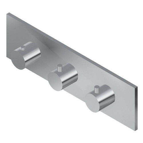 Graff G-8057H-RH0-SN-T M-Series Square 3-Hole Trim Plate with Round Handles (Horizontal Installation), Steelnox (Satin Nickel)