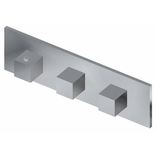 Graff G-8057H-SH0-OB-T M-Series Square Thermostatic 3-Hole Trim Plate and Handle (Horizontal Installation), Olive Bronze