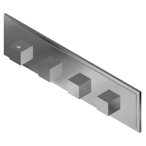 Graff G-8083H-SH0-PC-T M-Series Transitional Square 4-Hole Trim Plate with Square Handles (Horizontal Orientation), Polished Chrome Graff G-8083H-SH0-PC-T M-Series Transitional Square 4-Hole Trim Plate with Square Handles (Horizontal Orientation), Polished Chrome