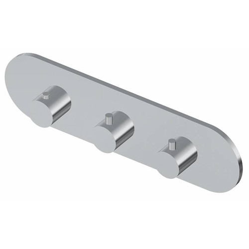 Graff G-8056H-RH0-SN-T M-Series Round Thermostatic 3-Hole Trim Plate and Handle (Horizontal Installation), Steelnox (Satin Nickel)