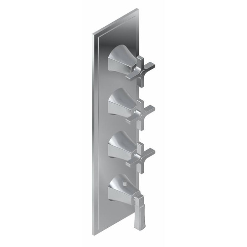 Graff G-8179-1L3C-PN-T M-Series Finezza DUE 4-Hole Trim Plate w/Finezza Handles (Vertical Installation), Polished Nickel