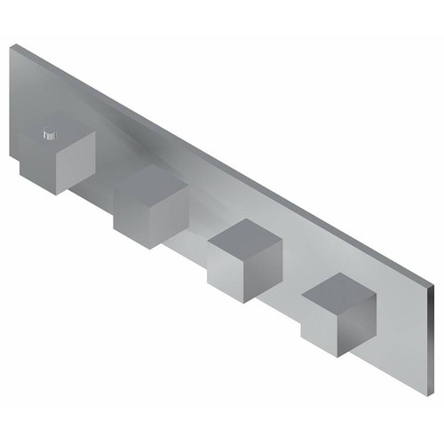 Graff G-8059H-SH0-PC-T M-Series Square Thermostatic 4-Hole Trim Plate and Handle (Horizontal Installation), Polished Chrome