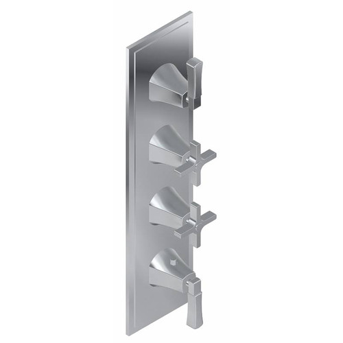 Graff G-8179-2L2C-PC-T M-Series Finezza DUE 4-Hole Trim Plate w/Finezza Handles (Vertical Installation), Polished Chrome