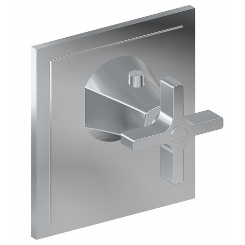 Graff G-8144-C15E-PN-T M-Series Finezza DUE Thermostatic Trim Plate with Cross Handle, Polished Nickel