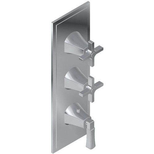 Graff G-8178-1L2C-UB-T M-Series Finezza DUE 3-Hole Trim Plate w/Finezza Handles (Vertical Installation), Unfinished Brass Graff G-8178-1L2C-UB-T M-Series Finezza DUE 3-Hole Trim Plate w/Finezza Handles (Vertical Installation), Unfinished Brass