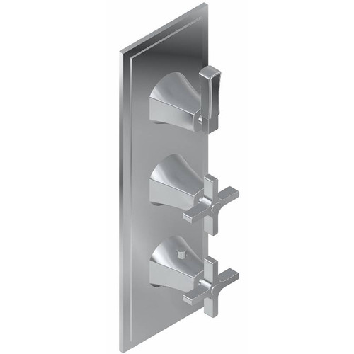 Graff G-8178-2C1L-PN-T M-Series Finezza DUE 3-Hole Trim Plate w/Finezza Handles (Vertical Installation), Polished Nickel Graff G-8178-2C1L-PN-T M-Series Finezza DUE 3-Hole Trim Plate w/Finezza Handles (Vertical Installation), Polished Nickel