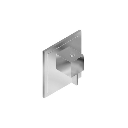 Graff G-8021-LM39E-PC-T M-Series Transitional Square Thermostatic Trim Plate with Qubic Handle, Polished Chrome