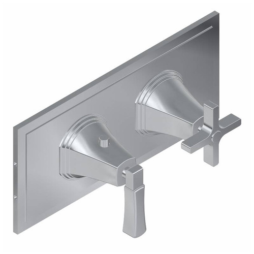Graff G-8049H-1L1C-PC-T M-Series Finezza UNO 2-Hole Trim Plate w/Finezza Handles (Horizontal Installation), Polished Chrome