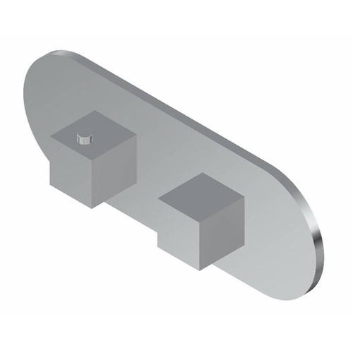 Graff G-8047H-SH0-BNi-T M-Series Round 2-Hole Trim Plate with Square Handles (Horizontal Installation), Brushed Nickel