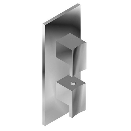 Graff G-8048-C14E0-AU-T M-Series Square Thermostatic 2-Hole Trim Plate w/Targa/Sade Handle (Trim Only) , 24K Gold Plated