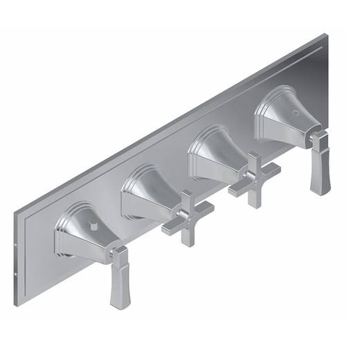Graff G-8079H-2L2C-UB-T M-Series Finezza UNO 4-Hole Trim Plate w/Finezza Handles (Horizontal Installation), Unfinished Brass
