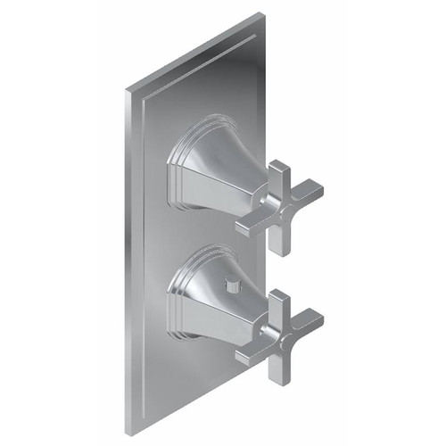 Graff G-8049-C15E0-PC-T M-Series Finezza UNO 2-Hole Trim Plate w/Cross Handles (Vertical Installation), Polished Chrome