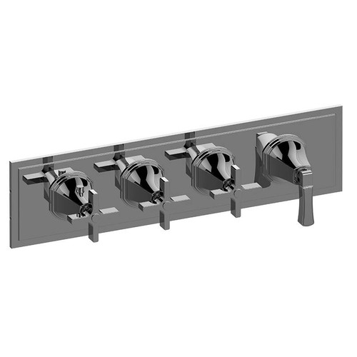Graff G-8079H-3C1L-PC-T M-Series Finezza UNO 4-Hole Trim Plate w/Finezza Handles (Horizontal Installation), Polished Chrome