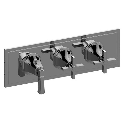 Graff G-8078H-1L2C-PC-T M-Series Finezza UNO 3-Hole Trim Plate w/Finezza Handles (Horizontal Installation), Polished Chrome