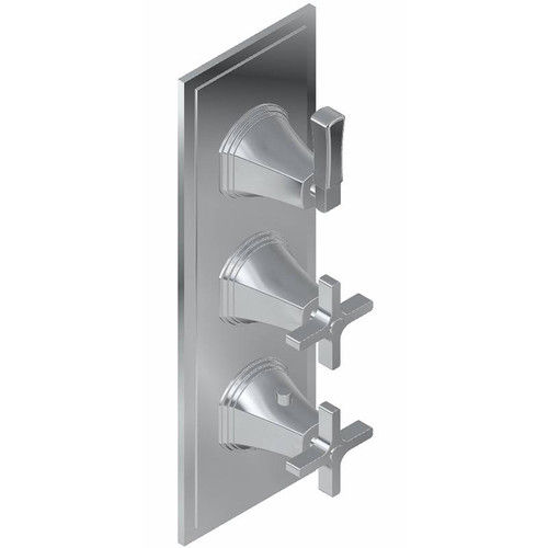 Graff G-8078-2C1L-BNi-T M-Series Finezza UNO 3-Hole Trim Plate w/Finezza Handles (Vertical Installation), Brushed Nickel