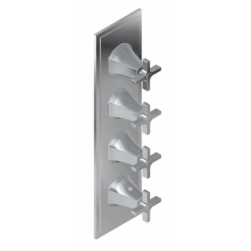 Graff G-8079-C15E0-UB-T M-Series Finezza UNO 4-Hole Trim Plate w/Cross Handles (Vertical Installation), Unfinished Brass