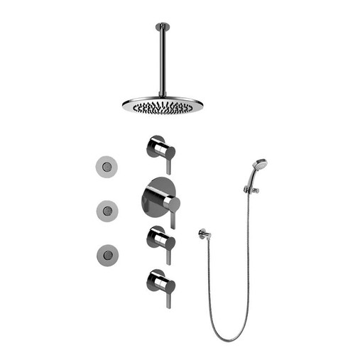 Graff GB1.131A-LM46S-PC Contemporary Round Thermostatic Set w/Body Sprays & Handshower , Polished Chrome Graff GB1.131A-LM46S-PC Contemporary Round Thermostatic Set w/Body Sprays & Handshower , Polished Chrome
