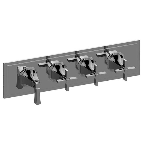 Graff G-8079H-1L3C-AU-T M-Series Finezza UNO 4-Hole Trim Plate w/Finezza Handles (Horizontal Installation), 24K Gold Plated