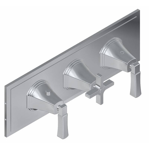 Graff G-8078H-2L1C-PC-T M-Series Finezza UNO 3-Hole Trim Plate w/Finezza Handles (Horizontal Installation), Polished Chrome