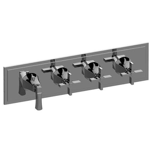 Graff G-8179H-1L3C-UB-T M-Series Finezza DUE 4-Hole Trim Plate w/Finezza Handles (Horizontal Installation), Unfinished Brass