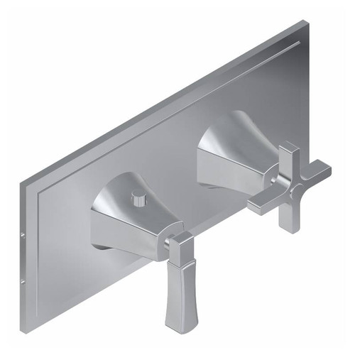 Graff G-8149H-1L1C-UB-T M-Series Finezza DUE 2-Hole Trim Plate w/Finezza Handles (Horizontal Installation), Unfinished Brass Graff G-8149H-1L1C-UB-T M-Series Finezza DUE 2-Hole Trim Plate w/Finezza Handles (Horizontal Installation), Unfinished Brass