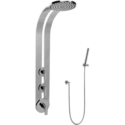 Graff GD2.020A-LM42S-PC Round Thermostatic Ski Shower Set w/Handspray (Rough & Trim), Polished Chrome