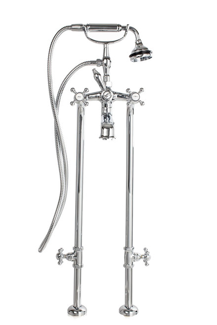 Cheviot 5117/3970XL-BN Free Standing Tub Filler With Hand Shower, Brushed Nickel Faucet