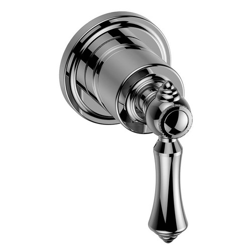 Graff G-8034-LM15E1-PC-T M-Series Transitional Stop/Volume Trim Plate with Lever Handle, Polished Chrome