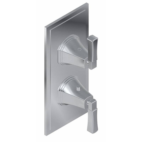 Graff G-8049-LM47E0-PC-T M-Series Finezza UNO 2-Hole Trim Plate w/Lever Handles (Vertical Installation), Polished Chrome