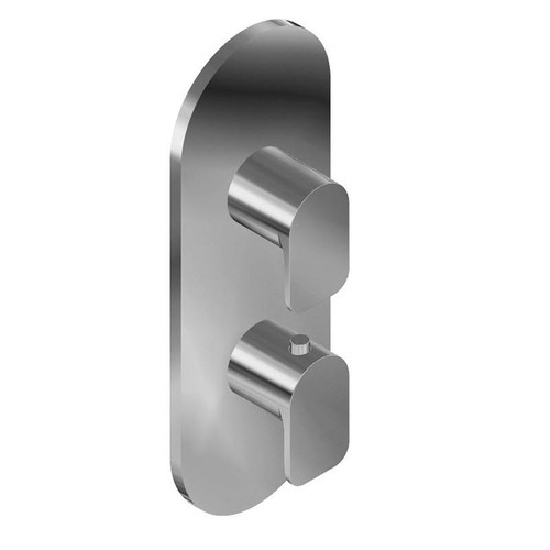 Graff G-8047-LM42E0-WT-T M-Series Round Thermostatic 2-Hole Trim Plate and Handle (Trim Only) , Architectural White