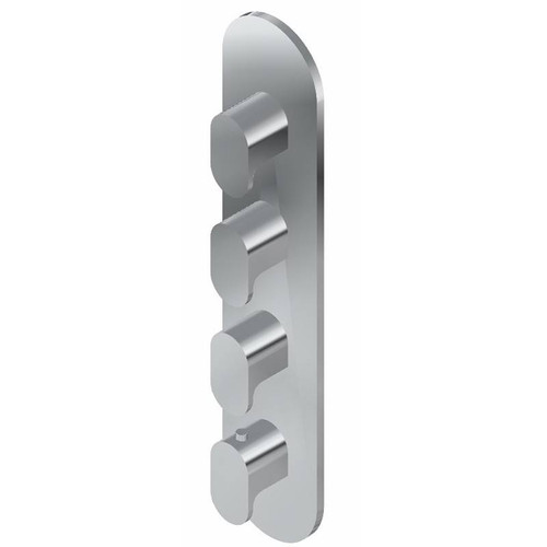Graff G-8058-LM44E0-BK-T M-Series Round 4-Hole Trim Plate with Ametis Handles (Vertical Installation), Architectural Black