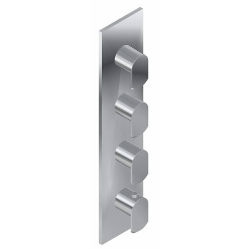 Graff G-8059-LM45E0-PN-T M-Series Square 4-Hole Trim Plate with Phase Handles (Vertical Installation), Polished Nickel