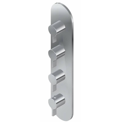 Graff G-8058-LM46E0-PC-T M-Series Round 4-Hole Trim Plate with Terra Handles (Vertical Installation), Polished Chrome