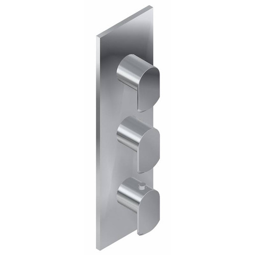 Graff G-8057-LM45E0-PN-T M-Series Square 3-Hole Trim Plate with Phase Handles (Vertical Installation), Polished Nickel