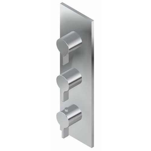 Graff G-8057-LM46E0-OB-T M-Series Square 3-Hole Trim Plate with Terra Handles (Vertical Installation), Olive Bronze
