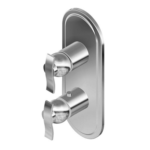 Graff G-8086-LM20E0-OB-T M-Series Transitional 2-Hole Trim Plate w/Bali Handles (Vertical Installation), Olive Bronze