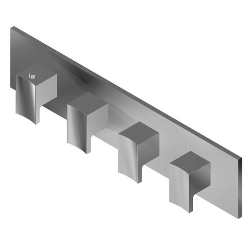 Graff G-8059H-C14E0-SN-T M-Series Square Thermostatic 4-Hole Trim Plate w/Targa/Sade Handle (Horizontal Installation), Steelnox (Satin Nickel)