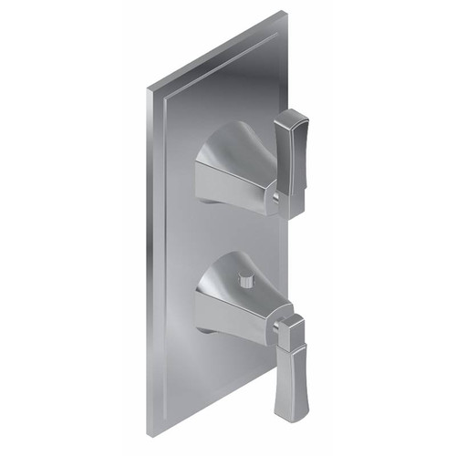 Graff G-8149-LM47E0-AU-T M-Series Finezza DUE 2-Hole Trim Plate w/Lever Handles (Vertical Installation), 24K Gold Plated
